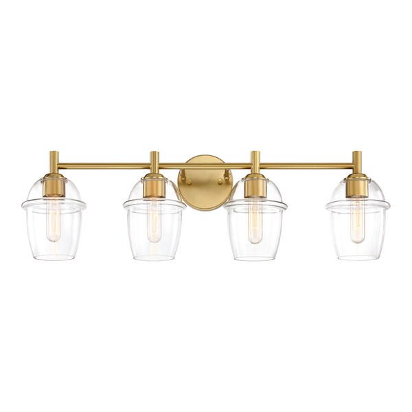 Designers Fountain Summer Jazz 32 in. 4-Light Brushed Gold Vanity Light with Clear Glass Shades for Bathrooms D310M-4B-BG - main